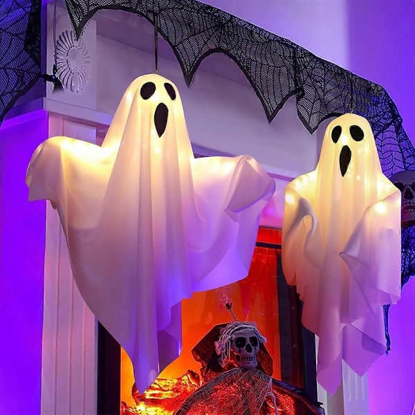 Halloween Spøgelsesdekoration 2 STK LED-belysning
