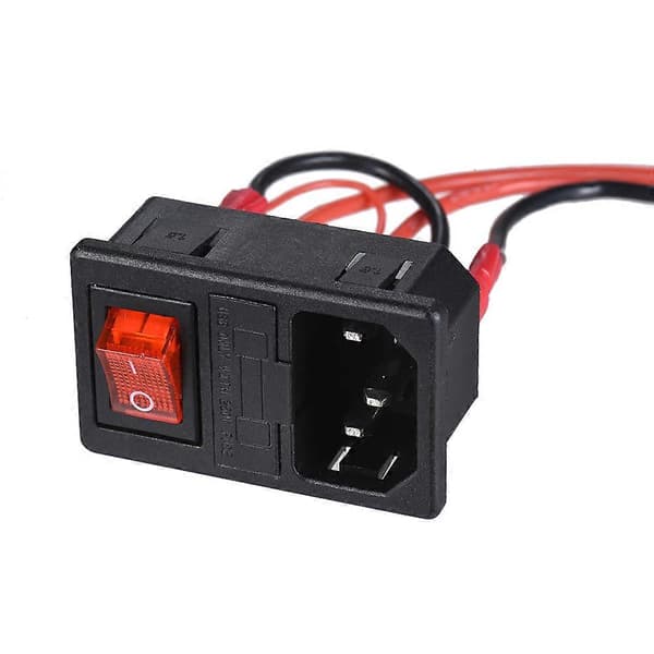 220V/110V 15A Strømforsyning Kontakt Hanstik med Sikring til 3D Printer DIY