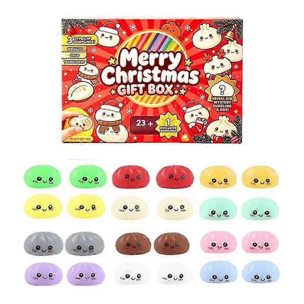Jul Squishies Adventskalender 24 dagar Överraskningsleksaker Box Julklapp[J] A