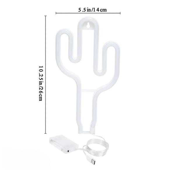 USB Batteriboks Grønt Lys Kaktusform Neon Lys
