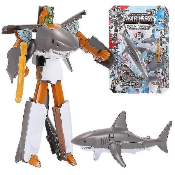 Børnelegetøj Konverteringsrobot Haj Ocean Anime Figur Gave Til Jul[J]