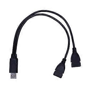 USB 2.0 A Strømforstærker Forlængerkabel, 32cm, 1M til 2F