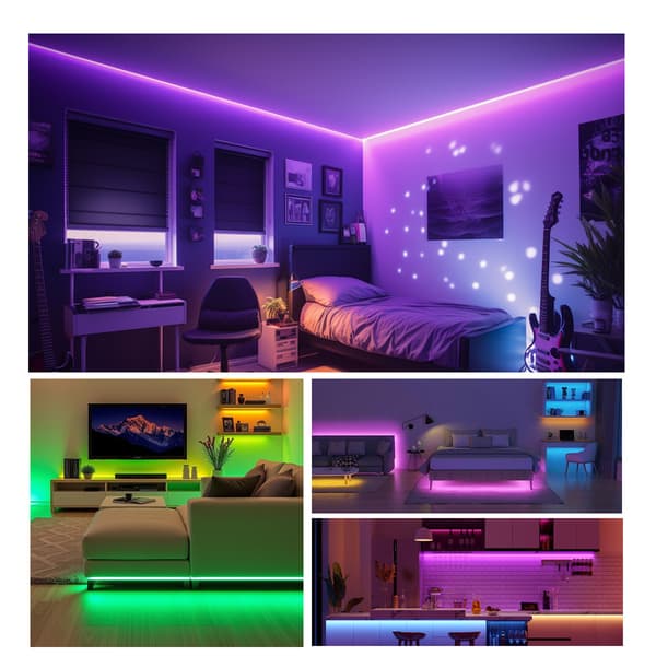LED Strips 3535-12RGB LED-lys, 44-tasters Bluetooth-controller, farverige dekorative lys (25 meter)[J]