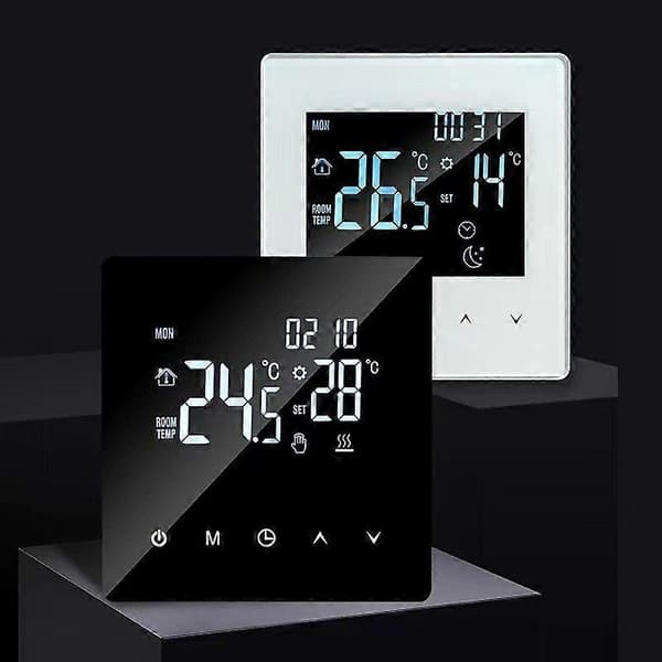 Gasvarmetermostat, programmerbar rumtermostat, vægtemperaturregulator med digital 3a, blå bogstaver med sort [XR][J]