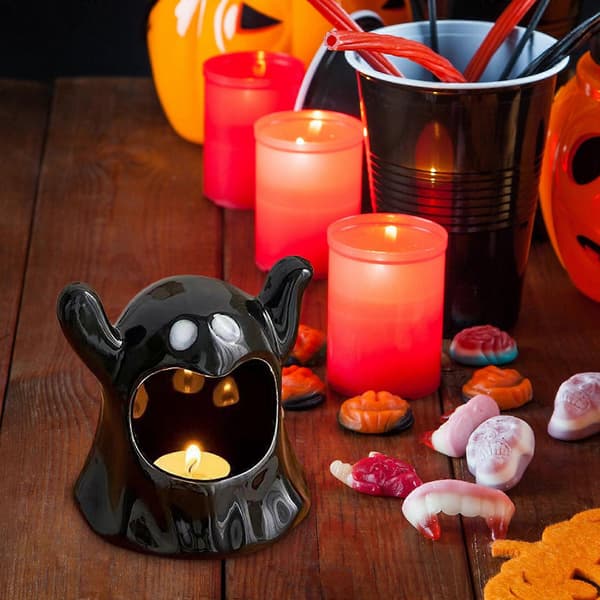 Lekker Halloween Spøkelse Lysestake Dekorasjon 10cm
