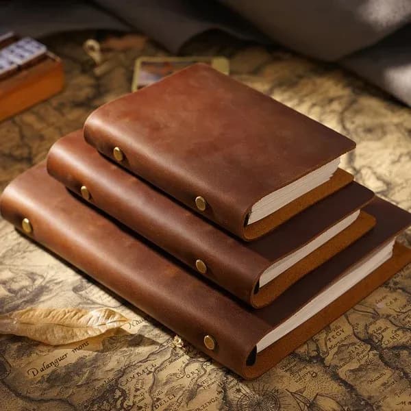 Læderbind Notesbog A5/A6/A7 Budget Binder Planner til kvinder Mænd Journalføring Brun - A7