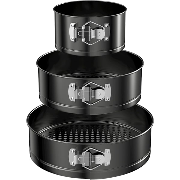 Runde Springforme, 12/18/22cm Runde Kageforme, Non-Stick Sæt Rustfrit Stål Springforme Aftagelig Bund