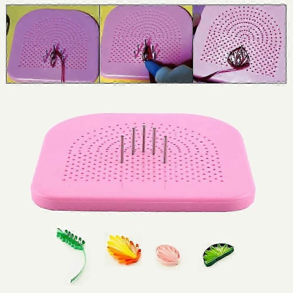 Paper craft DIY Quilling Tool Roll Quiller's Guide Grid Wrapped Tray 20 Needles 26-27[J]