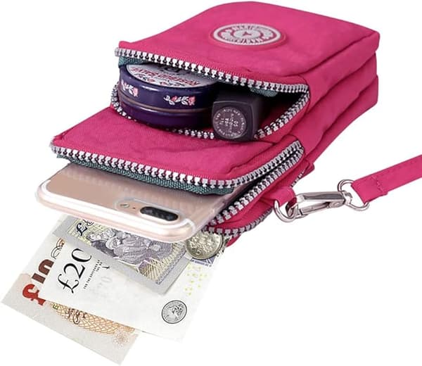 Damväskor Flickor Nylon Design Liten Crossbody Väska Handväskor (Djupröd)