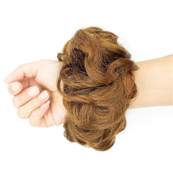 QTHQTFL 2 stk. Messy Bun Hårstykke Scrunchie Hårknute Hårstykker for kvinner jenter Elastisk gummibånd Krøllete Bølgete Syntetisk Hårknute Scrunchie[J]