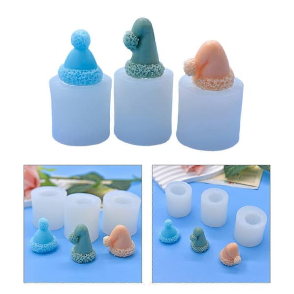 DIY Julhatt Silikon Kakform Fest Vacker Choklad Fondant Bakform Julhatt Form Godis Bakform[J] Style3