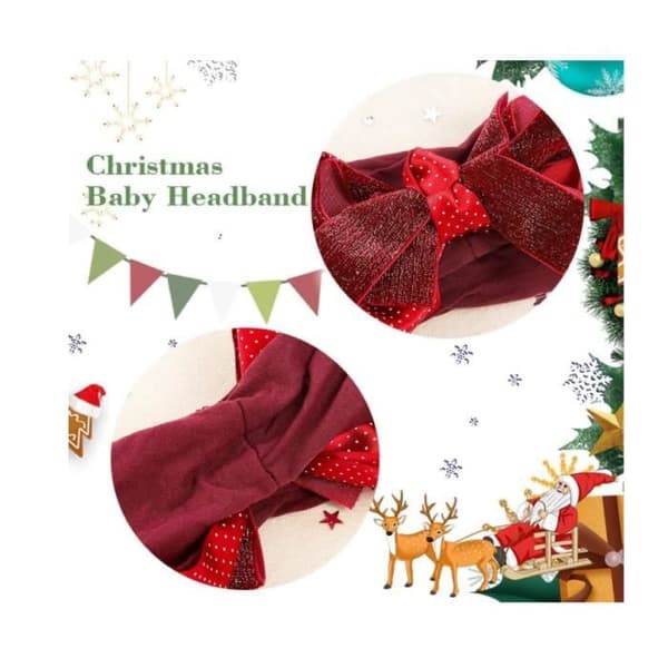 Babyflickans pannband - Ej specificerat - Jul - Röd - Elastisk - Mjuk och söt[J] Red, glitter