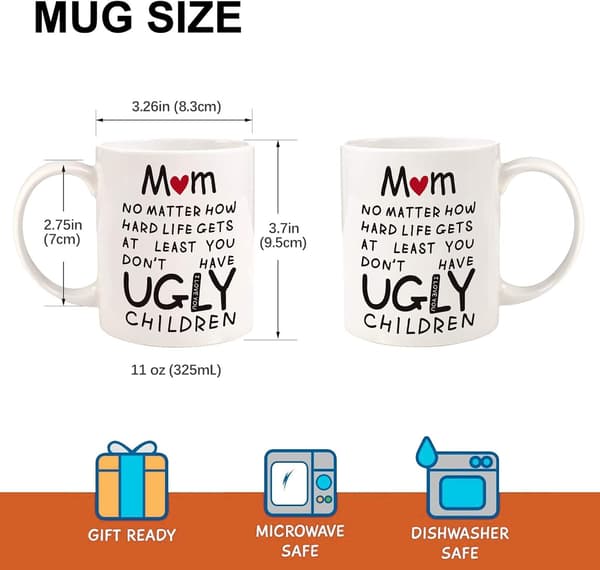 Morsdagskopppresenter, 330 ml Rolig Mammamugg Morsdagspresenter Kaffemugg från Dotter Son Presenter[J]