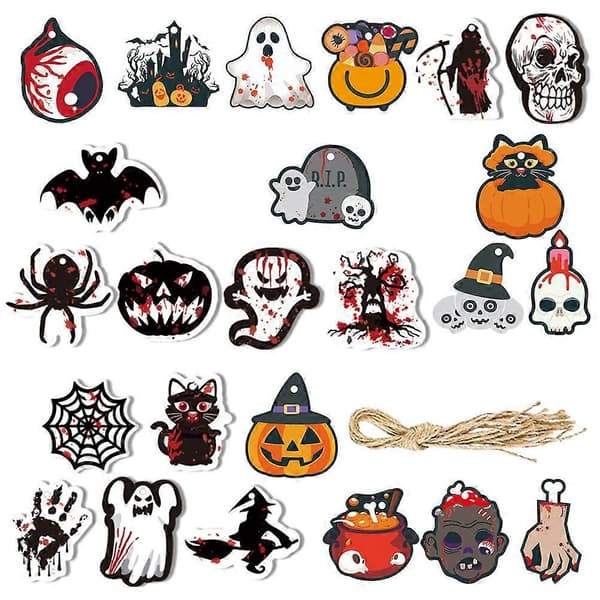 Halloween hængepynt papirdekoration til væg 8 sæt[J]