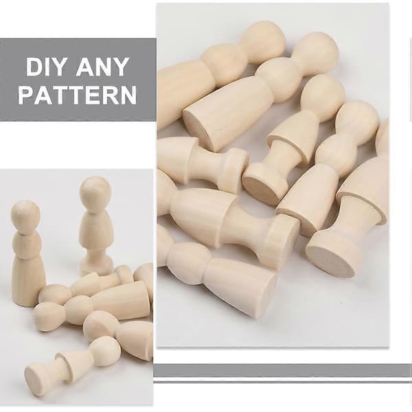 Trädockor Kreativ DIY för Heminredning 10 st Beige Trädockor