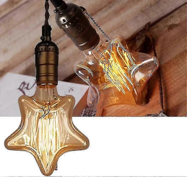 Edison Lampe Retro Glødelampe E27 I Stjerneform (2700k Varmhvit) Hy JKW[J]