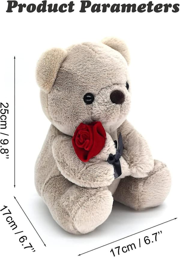 3 meter grå bamse med rose til hende/kæreste/elsker/mor/børn