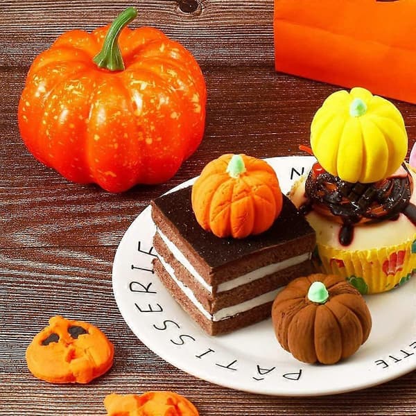 2 st 3D Pumpa Halloween Silikonform Moussebricka Formar för Choklad Cupcake Ljus Pudding Gelé Cheesecake Bakning[J]