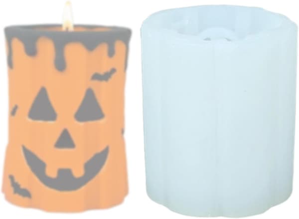 Non-stick glat silikone Halloween græskar lysform til håndværk, sæbe- og chokoladefremstilling (J)