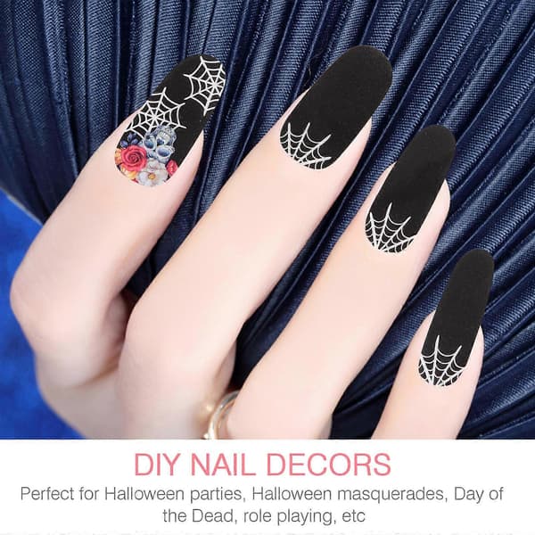 Halloween neglemærkater 10 ark til neglekunst DIY manicure tilbehør[J]