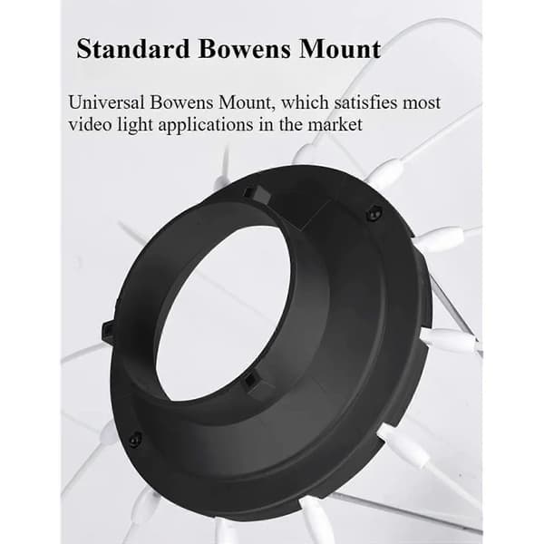 2 stk 35 cm Globe Lantern Softbox Mount Quick Ball Diffuser Ring Myk Lysmodifikator for Filmproduksjon, Videoopptak Black & white