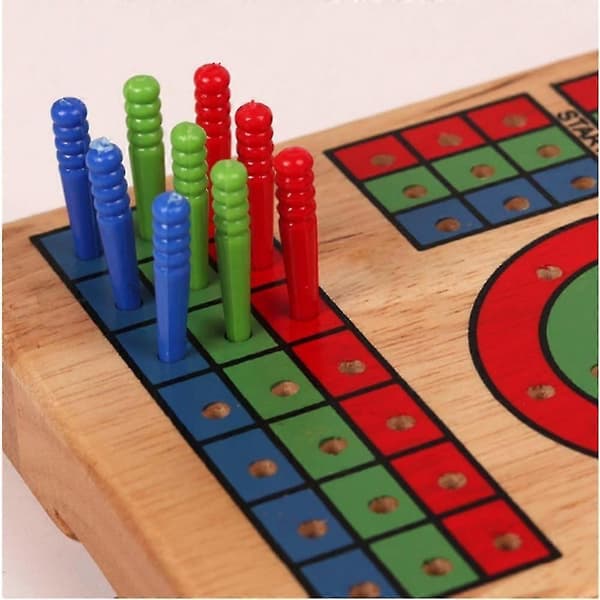 1 sæt Cribbage Board bordspil massivt træ festbrætspil bræt Cribbage kortbræt[J]