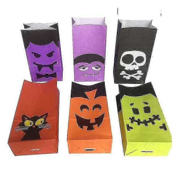 Halloween Godispåsar Kraftpapper för Presentförpackning 6st-inst[J]