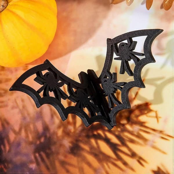 Halloween Flaggermusdekorasjoner (5 stk) - Buksbom Flaggermuspynt for Spøkelseshusfester