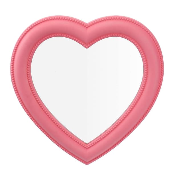 Pink hjerteformet makeupspejl 1 stk kosmetisk spejl til kvinder [J]