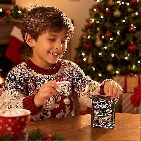 Juleterning Squishy Fidget Blind Box, Blødt Langsomt-Rebound Stresslegetøj, Sødt Ferietema Klemmelegetøj Til Børnegaver Og Samling[J]