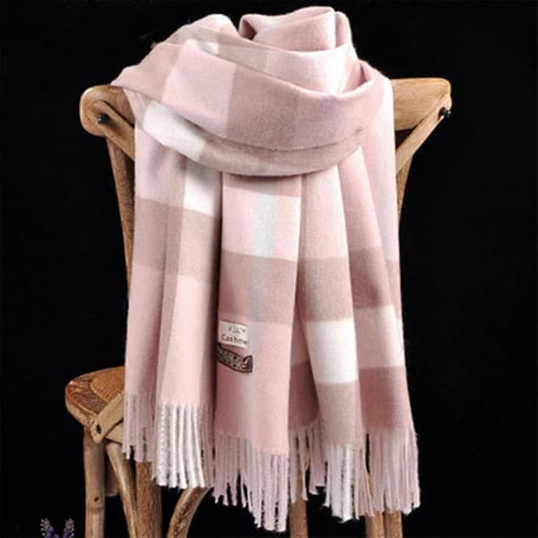 Klassisk rutig lätt och varm tartanhalsduk Pink