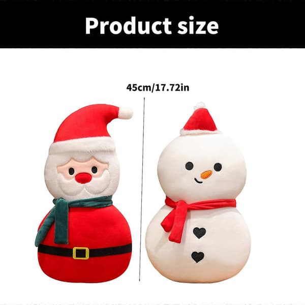 Julkudde Tomte och Snögubbe Kudde för Barn och Vuxna Present, Bomullstyg Kudde Röd[J] Red