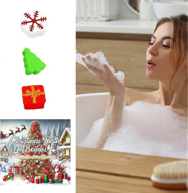 Julbubbelbad för barn Snöflinga Trädlåda Aromaterapi Skumbad Julklappsset Julklappar till kvinnor[J]