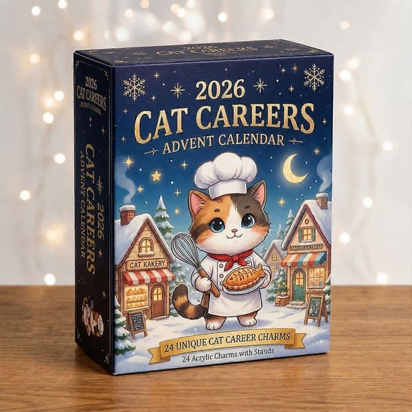 Kattkarrierer 3D Julekalender 2026 med 24 Kattekarriere-sjarm 3D