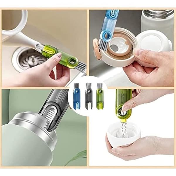 Rengöringsborste - Ej specificerad - 3 i 1 - Nylon och rostfritt stål - Ergonomisk - Multifunktionell