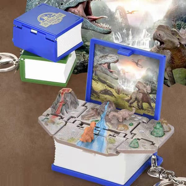 Mini 3D Dinosaur Nøglering Legetøj Angstlindring Sødt Tilbehør