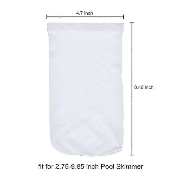 Pool Skimmer Sokker, Holdbare Elastiske Nylonfiltre til Pools, Hvid