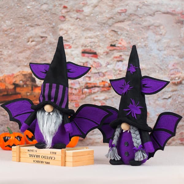 Halloween Spindel & Fladdermus Tomte Plysch 12cm Set (2) för Barn