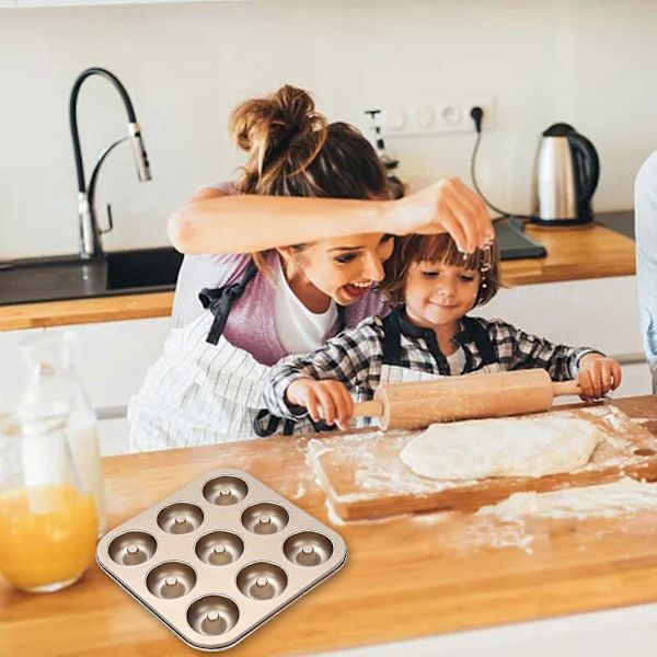 6/12 Huller Donut Bageværktøj Mini Kagemodel Husholdnings Non-stick Bageplade