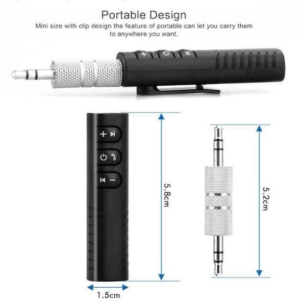 Trådløs Bluetooth 5.0 Mottaker Sender Adapter 3.5mm Jack