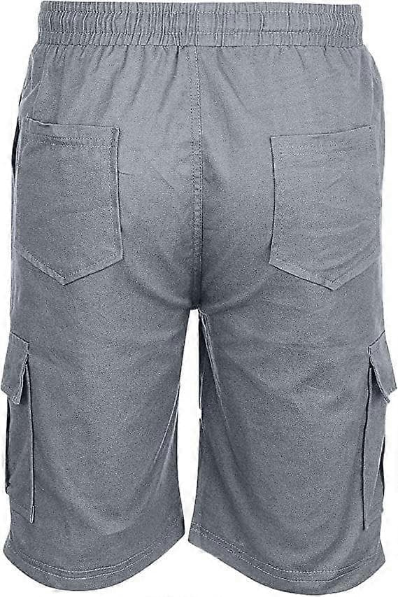 Cargo-shorts til mænd, afslappede sommer-shorts til mænd, afslappede patchwork-lommer, overalls, sports-værktøjsshorts [J]