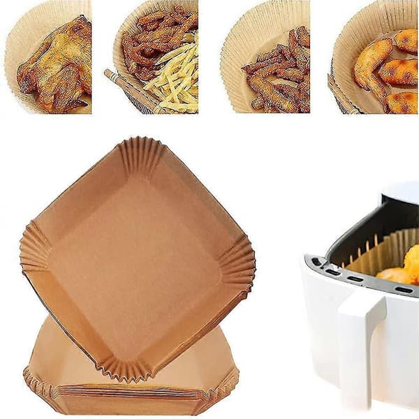 EVAGO Airfryer Engangs Papirforing Non-stick Firkantet Dampbåt Bakeforing[J] 50PCS