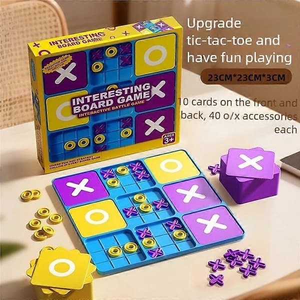 Ultimate Tic-Tac-Toe - Lautapelit perhepelailuun, mieltä haastava ristikkopeli lapsille ja aikuisille Light Grey