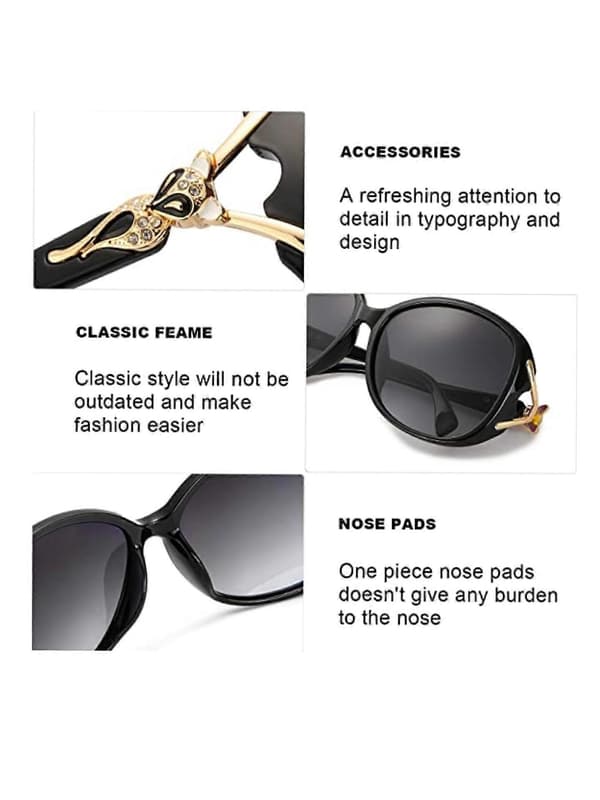 Klassiske Oversized Solbriller til Kvinder, HD Polariserede Linser UV400 Beskyttelse Moderne Retro Briller