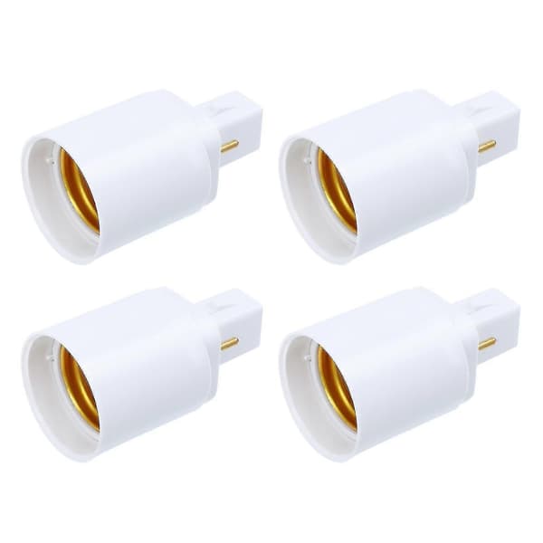 4 stk. professionel G24d til E27 2-benet fatningsadapter lampeholder_Super gave[J]