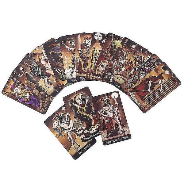 Bronzing Deviant Moon Tarotkort Hållbara och populära kort Oracle Vänner Fest Brädspel Roligt Spådom Ödeskortspel[J]