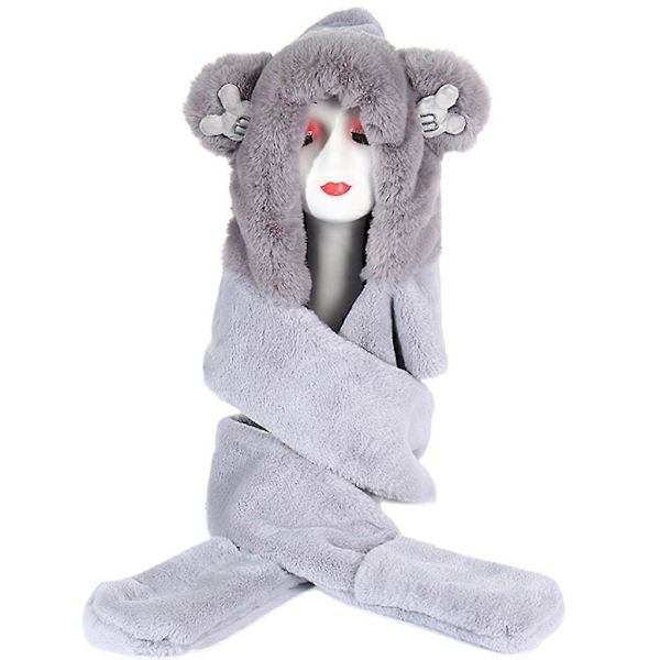 Vinter Unisex Stickad Mössa och Halsduk Set