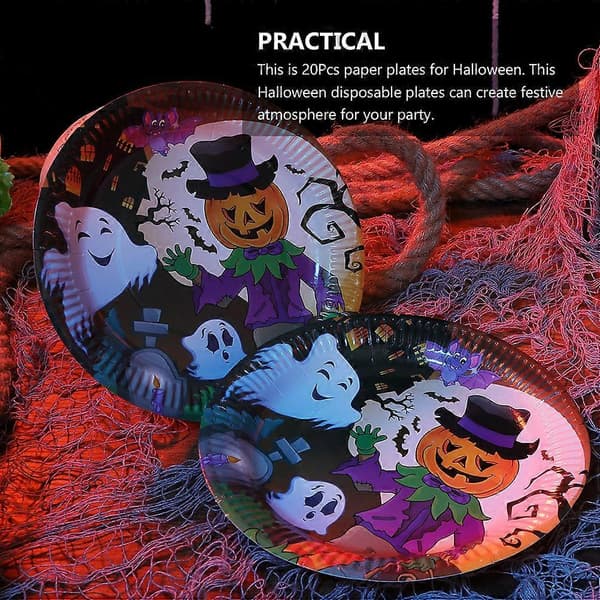 Halloween-tarvikkeet paperilautanen juhlakäyttöön 2 sarjaa [J]