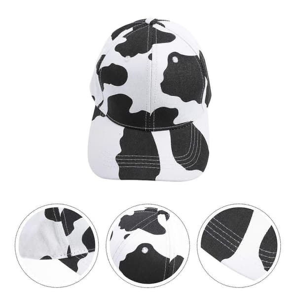 Baseball Cap Ko Print Åndbar Bomuld Unisex Justerbar