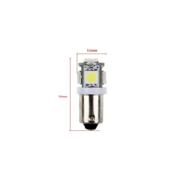 (Grön) Ba9s LED med 5 SMD5050-chips 2-pack T4W Silvergrå Grön Grön 2-pack